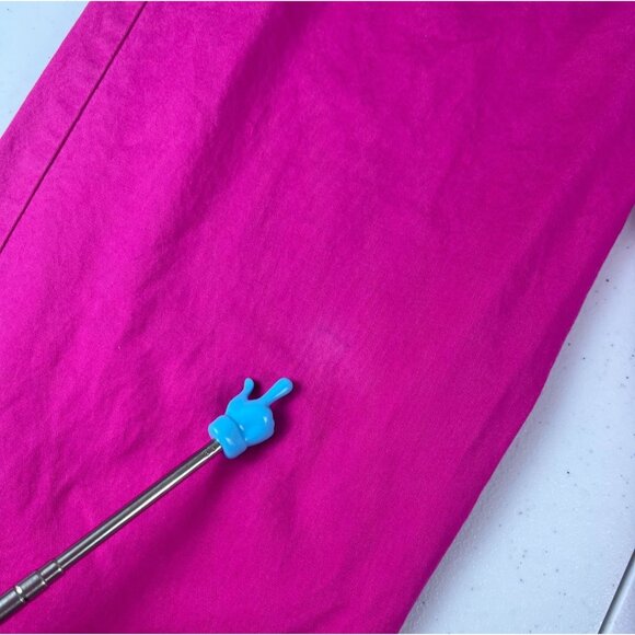 Ruby Rd. Stretch Straight Leg Cargo Pants Women's 8 Hot Pink Drawstring Pockets - Picture 2 of 8